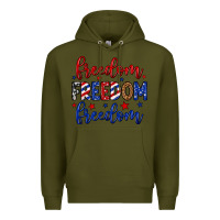 Army Green Freedom freedom freedom Premium Hoodie - Neo Western