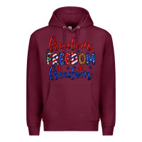 Burgundy Freedom freedom freedom Premium Hoodie - Neo Western