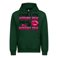 Foreset Green i wish i was kissing you instead of missing you Urban Hoodie - FaDigitalArtStudio