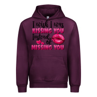 Mauve Wine i wish i was kissing you instead of missing you Urban Hoodie - FaDigitalArtStudio