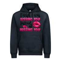 Navy i wish i was kissing you instead of missing you Urban Hoodie - FaDigitalArtStudio