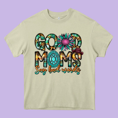 Good Moms Say Bad Words Heavy Core Tee Designed By Cowhidedigitalart