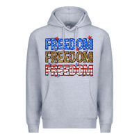 Heather Grey Freedom freedom freedom Premium Hoodie - Neo Western