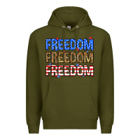 Army Green Freedom freedom freedom Premium Hoodie - Neo Western