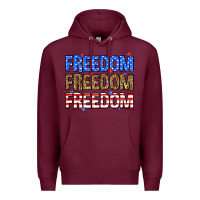 Burgundy Freedom freedom freedom Premium Hoodie - Neo Western