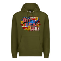 Army Green Land that we love 4th of july Premium Hoodie - CowGirlArtShop