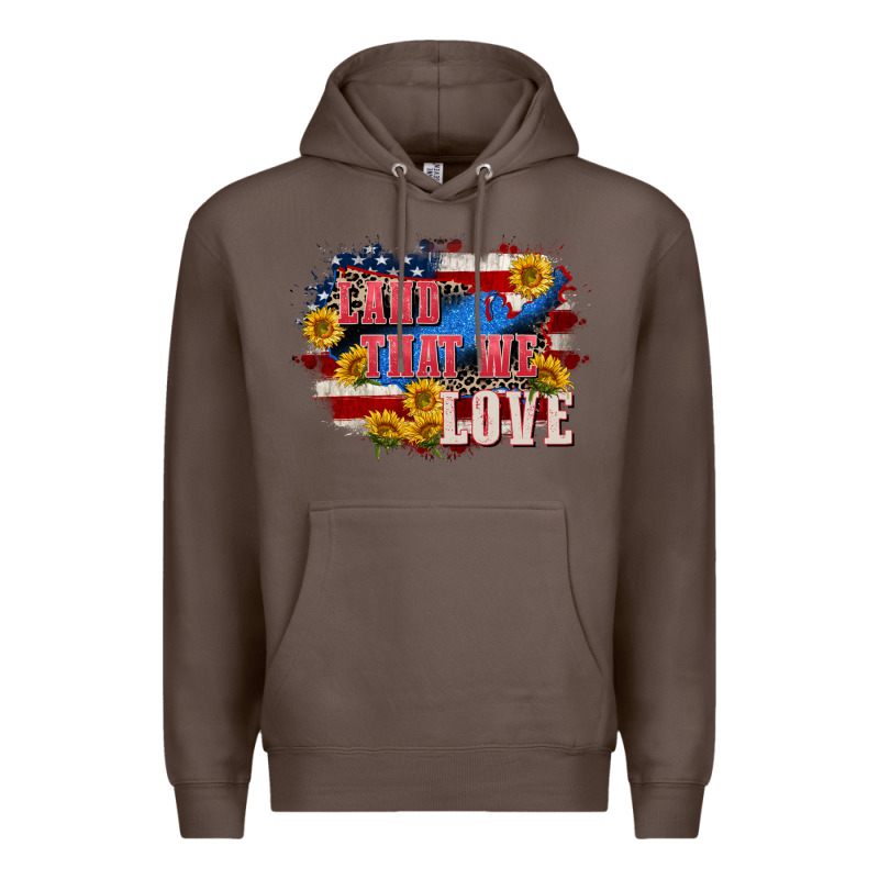 Land That We Love 4th Of July Premium Hoodie by CowGirlArtShop | Teevron