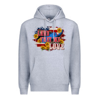 Heather Grey Land that we love 4th of july Premium Hoodie - CowGirlArtShop