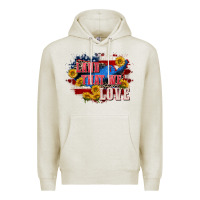 Oatmeal Heather Land that we love 4th of july Premium Hoodie - CowGirlArtShop