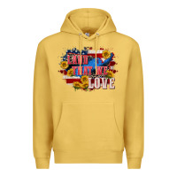Antique Gold Land that we love 4th of july Premium Hoodie - CowGirlArtShop