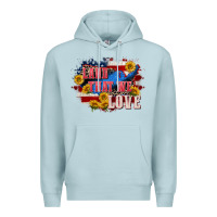 Blue Mist Land that we love 4th of july Premium Hoodie - CowGirlArtShop