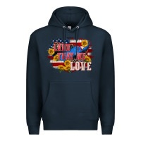 Navy Land that we love 4th of july Premium Hoodie - CowGirlArtShop