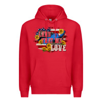 Red Land that we love 4th of july Premium Hoodie - CowGirlArtShop