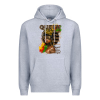 Heather Grey afro queen juneteenth Premium Hoodie - HRA Design Shop