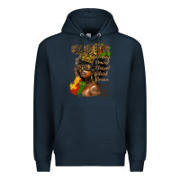 Navy afro queen juneteenth Premium Hoodie - HRA Design Shop