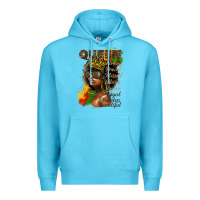 Ocean Blue afro queen juneteenth Premium Hoodie - HRA Design Shop