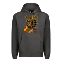 Charcoal Heather afro queen juneteenth Premium Hoodie - HRA Design Shop