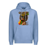 Colony Blue afro queen juneteenth Premium Hoodie - HRA Design Shop