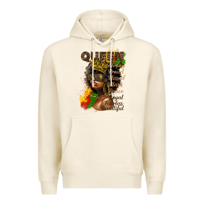 Afro Queen Juneteenth Premium Hoodie by HRA Design Shop | Teevron