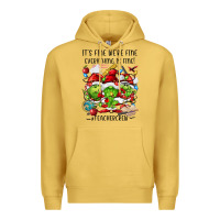 Antique Gold it's fine we're fine everythıng is fine! Premium Hoodie - FaDigitalArtStudio