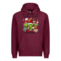 Burgundy it's fine we're fine everythıng is fine! Premium Hoodie - FaDigitalArtStudio