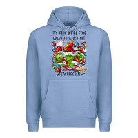 Colony Blue it's fine we're fine everythıng is fine! Premium Hoodie - FaDigitalArtStudio
