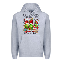 Heather Grey it's fine we're fine everythıng is fine! Premium Hoodie - FaDigitalArtStudio