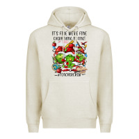 Oatmeal Heather it's fine we're fine everythıng is fine! Premium Hoodie - FaDigitalArtStudio