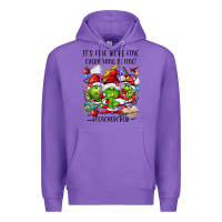 Purple it's fine we're fine everythıng is fine! Premium Hoodie - FaDigitalArtStudio