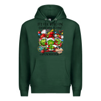 Sports Green it's fine we're fine everythıng is fine! Premium Hoodie - FaDigitalArtStudio