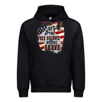 Black Home of the free because of the brave 4th of july Urban Hoodie - CowGirlArtShop