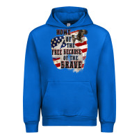 Cobalt Home of the free because of the brave 4th of july Urban Hoodie - CowGirlArtShop