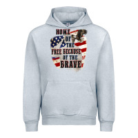 Heather Grey Home of the free because of the brave 4th of july Urban Hoodie - CowGirlArtShop