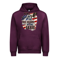 Mauve Wine Home of the free because of the brave 4th of july Urban Hoodie - CowGirlArtShop