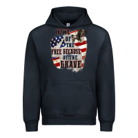 Navy Home of the free because of the brave 4th of july Urban Hoodie - CowGirlArtShop