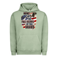Pigment Oil Green Home of the free because of the brave 4th of july Urban Hoodie - CowGirlArtShop