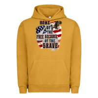 Pigment Peanut Butter Home of the free because of the brave 4th of july Urban Hoodie - CowGirlArtShop