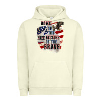 Pigment Pistachio Home of the free because of the brave 4th of july Urban Hoodie - CowGirlArtShop