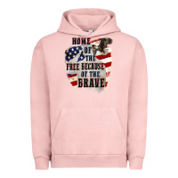 Pigment Salmon Home of the free because of the brave 4th of july Urban Hoodie - CowGirlArtShop