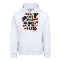 White Home of the free because of the brave 4th of july Urban Hoodie - CowGirlArtShop