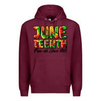Burgundy juneteenth free ish since 1865 Premium Hoodie - HRA Design Shop