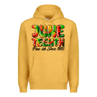 Mustard juneteenth free ish since 1865 Premium Hoodie - HRA Design Shop