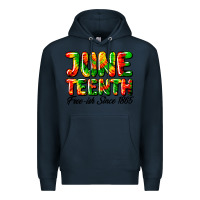 Navy juneteenth free ish since 1865 Premium Hoodie - HRA Design Shop