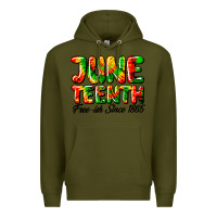 Army Green juneteenth free ish since 1865 Premium Hoodie - HRA Design Shop