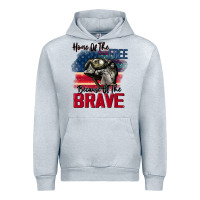 Heather Grey Home of the free because of the brave 4th of july Urban Hoodie - CowGirlArtShop