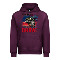 Mauve Wine Home of the free because of the brave 4th of july Urban Hoodie - CowGirlArtShop