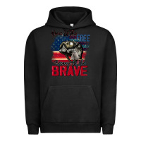 Pigment Black Home of the free because of the brave 4th of july Urban Hoodie - CowGirlArtShop