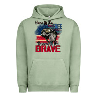 Pigment Oil Green Home of the free because of the brave 4th of july Urban Hoodie - CowGirlArtShop