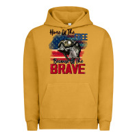 Pigment Peanut Butter Home of the free because of the brave 4th of july Urban Hoodie - CowGirlArtShop