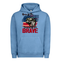 Pigment Pebble Blue Home of the free because of the brave 4th of july Urban Hoodie - CowGirlArtShop